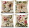 ASDCXZ Kissenbezug Retro Blumen 40x40 cm 4er Set, Retro Rose Blume Beige Sofa Kissen Dekokissen Kissenbezüge Kissenhülle Waschbar Polyester Flachs Textil Outdoor Polster Kopfkissenbezug Kissen Bezug