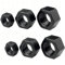 Qrity 20 Pieces Hexagon Nut, M3.5 Hex Nut, Hex Screw Cap, Black Steel Hex Nuts, Hex Full Nut for Bolts & Screws