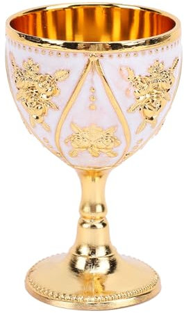 Copa, Copa de Vino de Metal de Cáliz con Aleación de Zinc de Estilo Retro 30 Ml para Uso Doméstico (todo blanco)