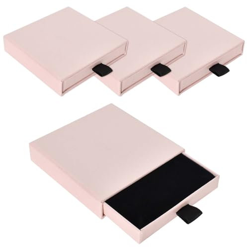 Lunaanda Caja de Regalo para Joyería,4 Piezas Cajas de Regalo de Exhibición de Joyería, Mini Joyero Viaje,Cajitas de Carton para Regalos,para Collar Pendientes Almacenamiento de Joyería,8x8x1,7cm