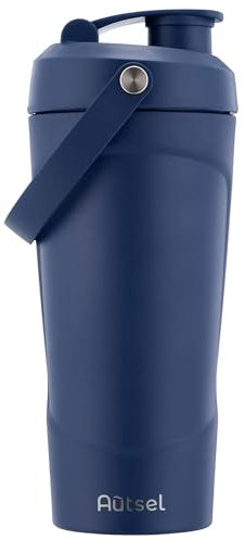Autsel 700ml Botella Gimnasio Sin BPA, Shaker Proteinas, Vaso Mezclador Proteinas, Proteína Shaker a prueba de fugas, para polvo de proteína de suero cremoso sacude