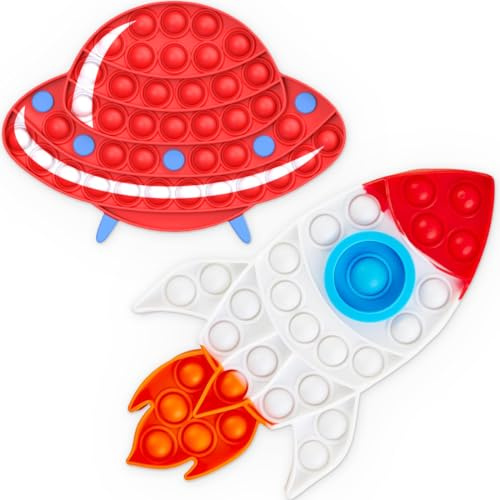 2 Pièces Pop It Fidget Toy, Popit, Jouet Anti-Stress, Push and Pop Bubble Sensory Fidget Toy, Jouet à Pousser à Bulles Arc-en-Ciel, Cadeau d'anniversaire Fête pour Enfants et Adulte
