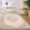 Paco Home Alfombra Salón Dormitorio Pelo Corto Vintage Oriental Abstracto Patrón Moderno Beige, tamaño:80x150 cm