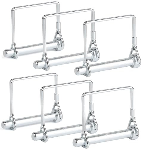 Goupille de sécurité, 12 goupilles rectangulaires de 80 mm, 6 goupilles d'embrayage, boulons de sécurité, goupilles pliantes avec fermeture de verrouillage, pour remorque de ferme, jardin