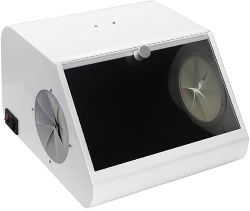 ylpddmm Lab Sandblaster Bench Top Air Sandblasting Cabinet,Dust Trimming Box Dust Proof Box with Light,Built-in Double Fan,Large Window Dust Frees Sandblasting Cabinet
