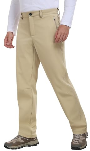Xnova Pantaloni Trekking Uomo Invernali Impermeabile Pantaloni da Lavoro Fodera in Pile Termici Pantaloni Felpati Caldo da Sci Snowboard Montagna Escursionismo Pantaloni Softshell