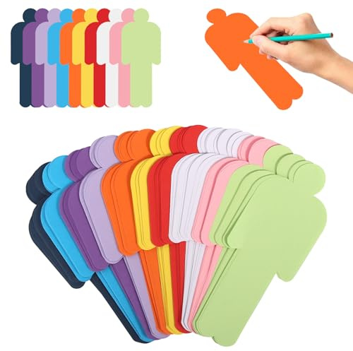 200 Pièces Cartes de Modération Humaines 20 x 8 cm Cartes de Présentation Multicolores Fiches Vierges en 10 Couleurs Fiches Colorées pour Bureau École Présentation Conférence