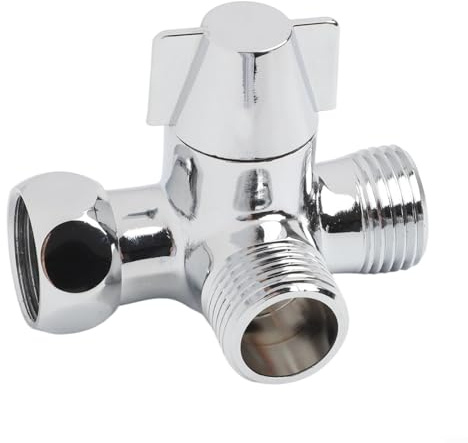 Válvula desviadora de ducha, doble salida 12 IPS hembra y 2 x 12 NPT macho, divisor de agua cromado para ducha, fácil de instalar, conector de brazo de ducha de cobre para renovación de baño