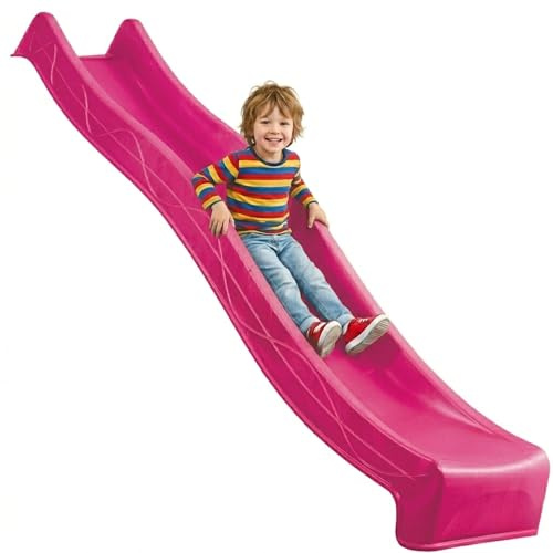 SPIELTURMKING Kinder Rutsche 2,90 m Outdoor Garten Spielgeräte, Pink