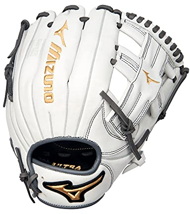 Mizuno GMVP1150PF4W MVP Prime Fastpitch Softball-Handschuh, 29,2 cm, T-Web, Rechtshänder, Weiß-Grau