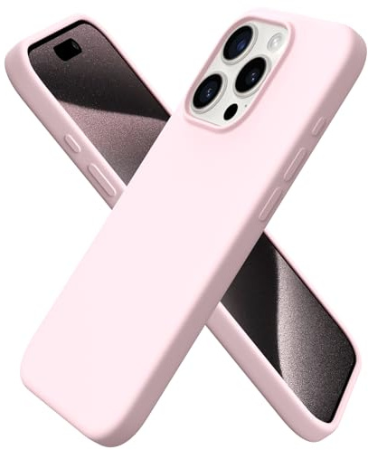 ORNARTO kompatibel mit iPhone 15 Pro Hülle Silikon 6,1 Zoll, dünne Handyhülle iPhone 15 Pro aus flüssigem Silikon, Kratzfeste und stoßfeste Schutzhülle iPhone 15Pro Case(2023) - Rosa
