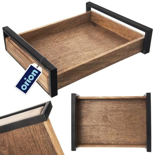 Serviertablett Servierbrett aus Holz Holzbrett Holztablett Mango 35,5x27 cm