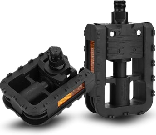 Hominas Fahrradpedale, Klapppedal Alu Pedale mit Reflektoren Fahrrad Faltpedale Plastik rutschfest Fahrradpedale Klappbar Fahrradpedal Faltbar für die Meisten Fahrrad