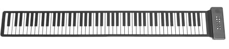 Rulla Upp Tangentbord Piano, Vikbar Piano 88 Tangent Handrulle Piano 128 Toner USB Midi Bt Bärbar Vikning Piano Rese Piano med Inbyggda Högtalare Bärbart Tangentbord Piano för Nybörjare