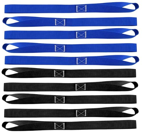 ZEKUN 10 Pezzi Cinghie di Fissaggio Ratchet Straps, Fastening Straps Nastri di Fissaggio e Clip e Fibbie di Fissaggio kit di Fissaggio per Cinghie di Sicurezza Cinghie Moto Cinghia per Fissare Auto