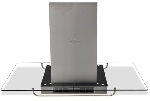 Hotte îlot avec écran LCD – Acier inoxydable et verre – Moderne et durable pour appareils de cuisine – Solution efficace pour chaque cuisine