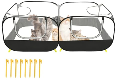 Cat Run | Reversible Sun Protection with Multiple Functions - Indoor Cat Enclosure - For Travel, Home & Free Range of Rodents and Cats