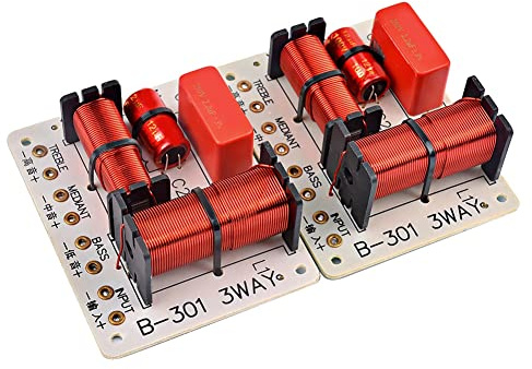 Jaywool 2Pcs 150W 3 Way Audio Speaker Crossover Treble + Midrange + Crossover Speakers Filter Frequency Divider 1000 5000Hz