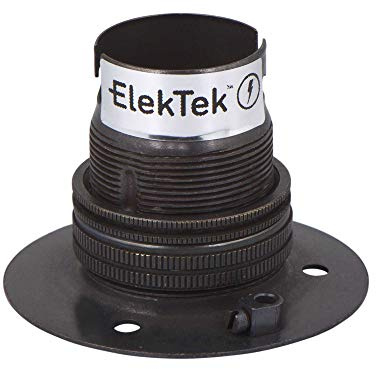 ElekTek B22 BC Batten lamphållare 52 mm diameter bas 3 fixeringshål – välj färg Brons