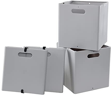 Lesbye Set di 4 Cubo Portaoggetti Pieghevole, Cubi Stoccaggio Pieghevoli