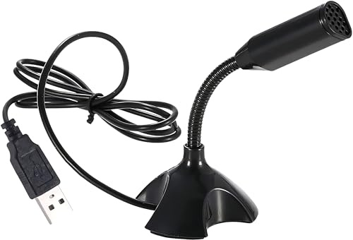 Mini USB-mikrofon för stationär dator och bärbar dator, bärbar USB-kondensatormikrofon med justerbart stativ, kompatibel med PC/Mac, Plug & play, perfekt för möten, onlineklass, spel, fjärrarbete