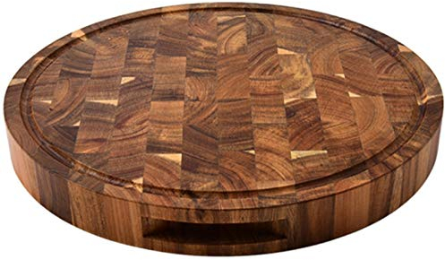 Duendhd de corte de grano de extremo de Bloque de carnicero de Corte de carne Tablero grueso de de cortar de redondas, Tabla para Picar, Tabla Cortar Carne