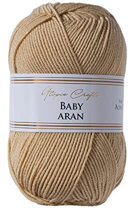 Utopia Crafts Baby Aran Knitting and Crochet Yarn, 100g (Sand Stone)