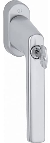 HOPPE 11950249 Silber eloxiert Fenstergriff Hamburg-Sperrzylinder, Aluminium