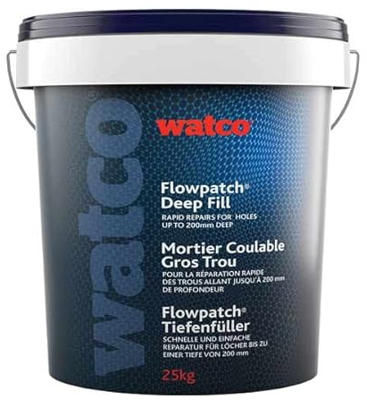 Mortier Coulable Gros Trou, Mortier de réparation à prise rapide pour des trous profonds jusqu'à 200 mm dans un sol en béton, 25kg