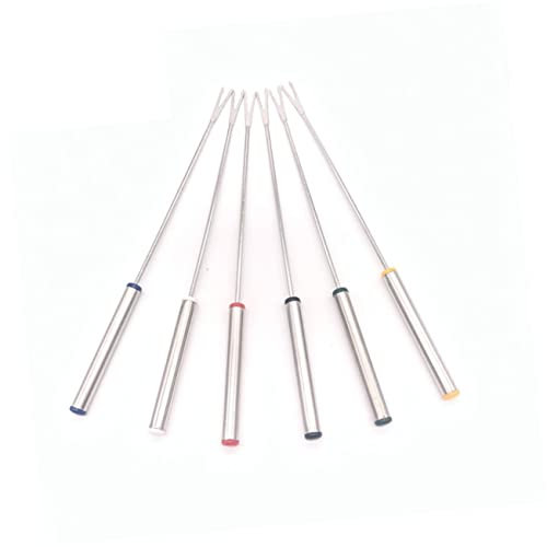 Garneck 6stücke Edelstahlgabeln Für Käsefondue Fonduegabeln Mit Wärmeisolierendem Griff Für Schokoladenfondue-Partys Camping Picknick Und Grillen