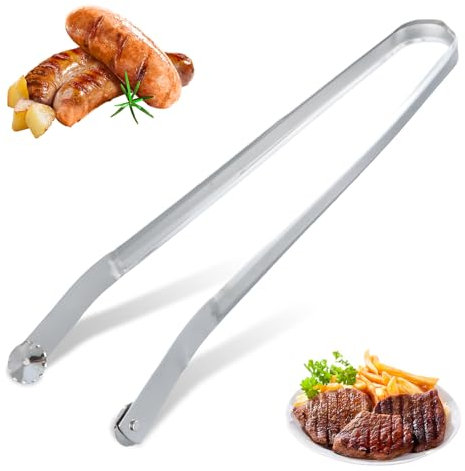 Pinzas para Barbacoa Giratorias, Pinzas para Girar Salchichas BBQ, Pinzas Cocina Acero Inoxidable con Ruedas, Multiusos Accesorios Utensilios Barbacoa para Girar Tocino, Carne, Verduras (38 cm)