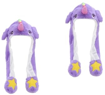 VICASKY 2stücke up Ears Einhorn Hut Mit Beweglichen Ohren Lustiger Plüschspielzeug Für Mädchen Und Erwachsene Für Und Fotoshootings