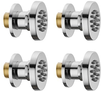 WRKMH 4pcs Douches Latérales Chromé Jets Latéraux Réglables Jets de Pulvérisateur de Massage Ronde 50 * 50mm Acier Inoxydable Latéral à Jet Buses de Massage