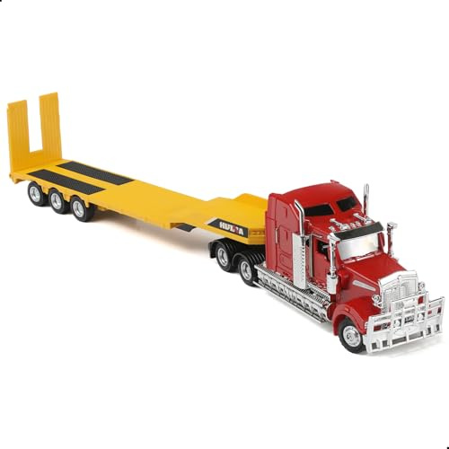SHINESIGNAL Giocattolo Modello Camion Container 1:50, Giocattoli Modello Camion Container per Bambini Altamente Simulati per Giocattolo per Bambini Giocattoli- Red-1
