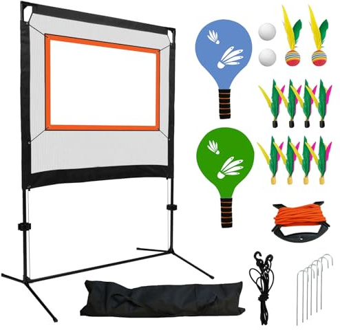 YCBTREE Portable Badminton Net Set with 2 Rackets, 10 Shuttlecocks, Pickleball Net, Carry Bag – Indoor Outdoor Badminton Game Set for Kids Adults, Backyard, Beach, Park, Family Fun