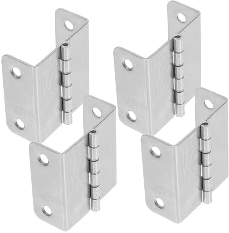 SHINEOFI Charnières Pliantes à 4 Trous Lot de 4 Fonctionnement Silencieux et Réglable en Acier Inoxydable Argenté pour Portes D'armoire