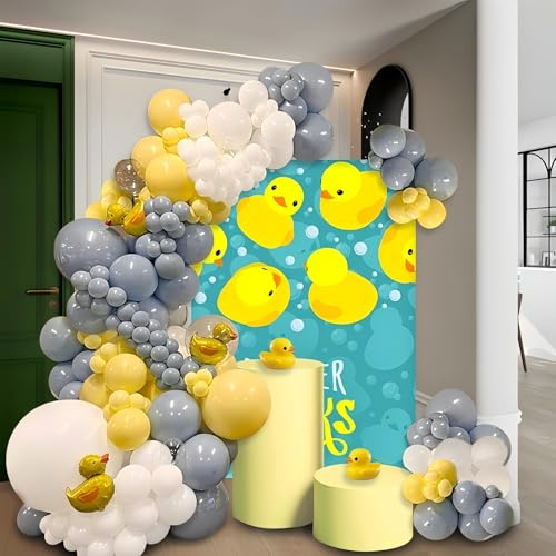 Juego de 122 globos de pato, mini decoraciones de fiesta de pato, decoraciones de cumpleaños para niños, tema de dibujos animados de animales, fiesta de cumpleaños, bautizo, graduación, aniversario