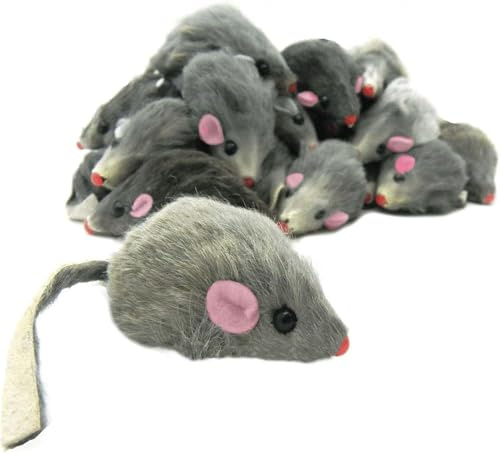 Gammaeon 5 giocattoli per gatti con sonaglio, giocattolo per gatti, topi, giocattoli per animali domestici, set di giocattoli per gatti, colore grigio