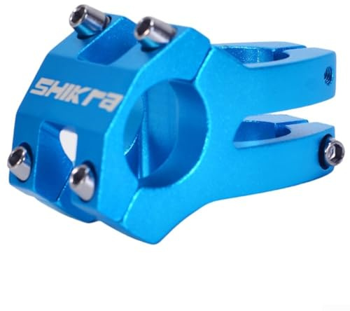 Attacco manubrio per bici in lega di alluminio leggero, 25 4 x 35 mm, con foro per una corsa corta e affidabile (blu)