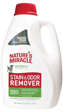 Nature’s Miracle Stain & Odor Remover, Tough on Dog Urine, Feces, Vomit, Drool and Other Organic Stains and Odors, 1 Gallon