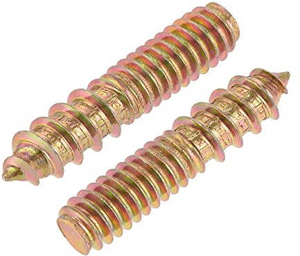 uxcell 1/4-20 x 1-1/4 Hanger Bolts Double Head Dowel Screw for Wood Furniture 10pcs