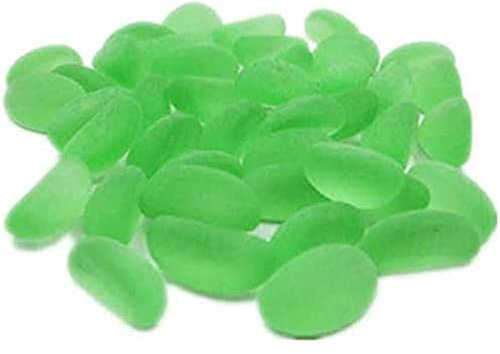 GIVBRO Galets décoratifs en granules de gravier de rivière, mini pierres en verre pour décoration de paysage, jardin, aquarium, vert, 500 g