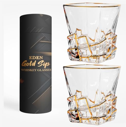 EdensDECOR Juego de regalo de vasos de Martini de lujo, copas de cóctel, bourbon, coñac, regalo de lujo para hombres, papá, marido, novio, novios, hombres, regalos de cumpleaños de aniversario