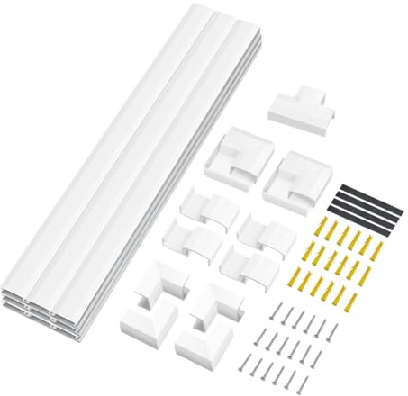 LogiLink Kabelkanal-Set (67 Teile) für Wandinstallation, Farbe: Weiß