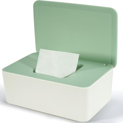 Caja de toallitas húmedas para bebé, caja de toallitas húmedas para bebé con tapa, caja para papel higiénico húmedo, caja de toallitas húmedas, caja para toallitas húmedas, dispensador de toallitas