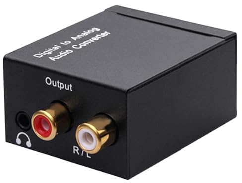 Convertidor de audio analógico a digital,Convertidor óptico a analógico, Amplificador convertidor de señal coaxial de fibra óptica a convertidor de audio R/L, Jack de 3,5 mm, convertidor i