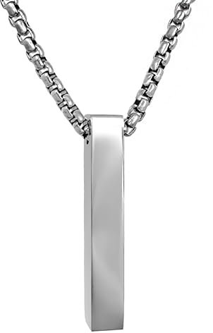 RUGGED steel - Stylische Edelstahl Herren Kette mit massivem Stab Anhänger - stabile moderne Männerkette wasserfest & schweissresistent - 50 60 cm - Silber Gold Roségold - inkl. Schmuck-Box