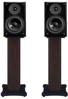 Högtalarställ i trä, Surround Sound-ställ for hemmabio, Högtalarställ for bokhyllor for 5-10 tums högtalare, for att förbättra din ljudupplevelse(Style 2,65cm)