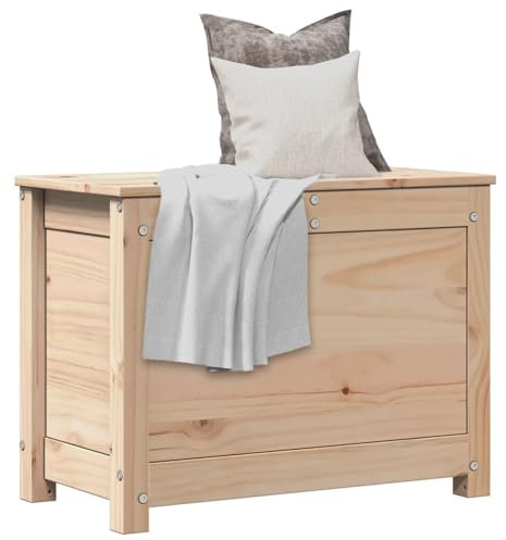 Xichuzi Baul de Almacenamiento en Madera Maciza de Pino, 60x32x45,5 cm, Mueble con Asiento para Dormitorio, Organizador de Juguetes