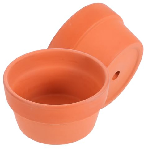 GALPADA 2Pcs Terracotta Flower Pots with Drainage Hole Small Clay Plant Containers for Indoor Garden Cactus Succulent and Bonsai Ideal for Home Decoration and Gifting